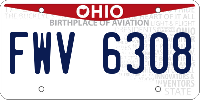 OH license plate FWV6308