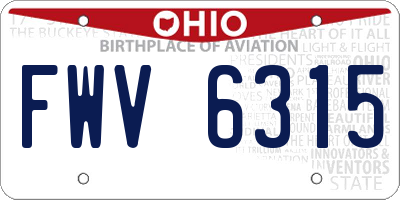 OH license plate FWV6315