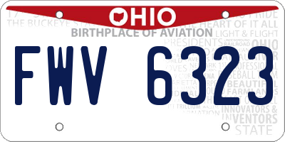 OH license plate FWV6323