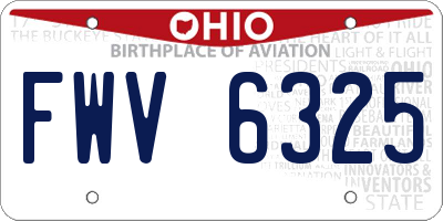 OH license plate FWV6325