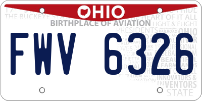 OH license plate FWV6326