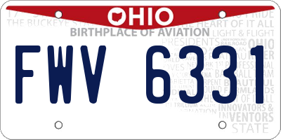 OH license plate FWV6331