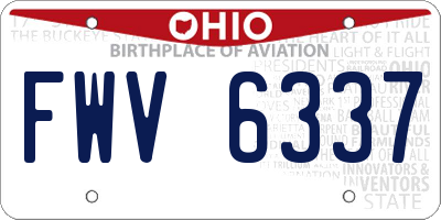 OH license plate FWV6337