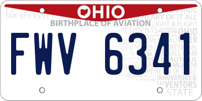 OH license plate FWV6341