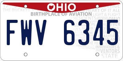 OH license plate FWV6345