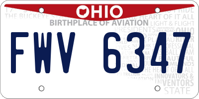 OH license plate FWV6347