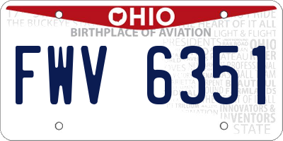 OH license plate FWV6351