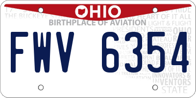 OH license plate FWV6354