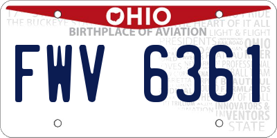 OH license plate FWV6361