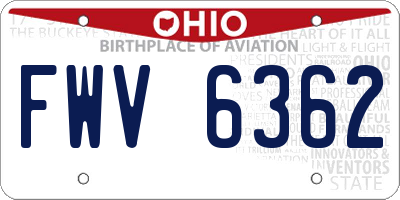 OH license plate FWV6362