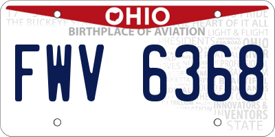 OH license plate FWV6368