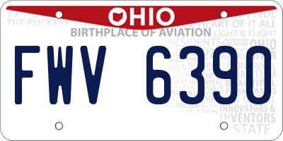 OH license plate FWV6390