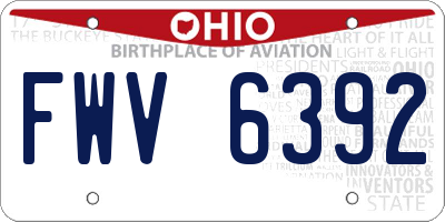 OH license plate FWV6392