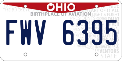 OH license plate FWV6395