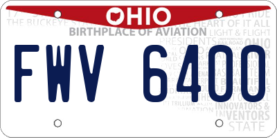 OH license plate FWV6400