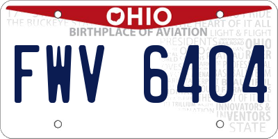 OH license plate FWV6404