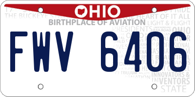 OH license plate FWV6406