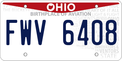 OH license plate FWV6408