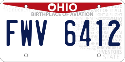 OH license plate FWV6412