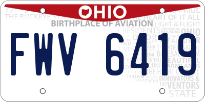 OH license plate FWV6419