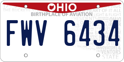OH license plate FWV6434
