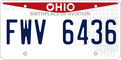 OH license plate FWV6436