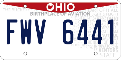 OH license plate FWV6441