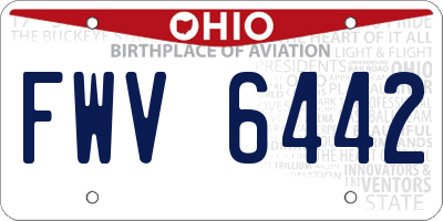 OH license plate FWV6442
