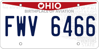 OH license plate FWV6466