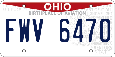 OH license plate FWV6470
