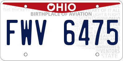OH license plate FWV6475