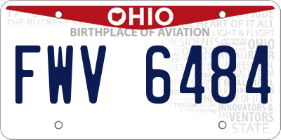 OH license plate FWV6484