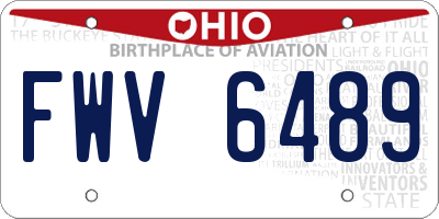 OH license plate FWV6489