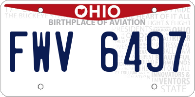 OH license plate FWV6497