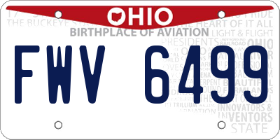 OH license plate FWV6499