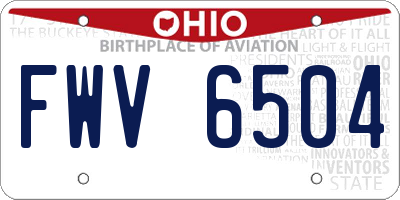 OH license plate FWV6504