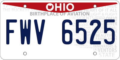 OH license plate FWV6525