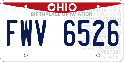 OH license plate FWV6526