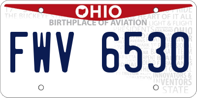 OH license plate FWV6530