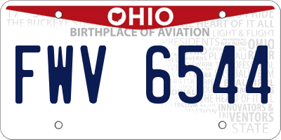 OH license plate FWV6544