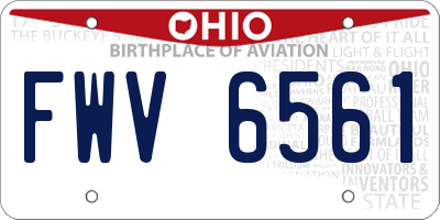 OH license plate FWV6561