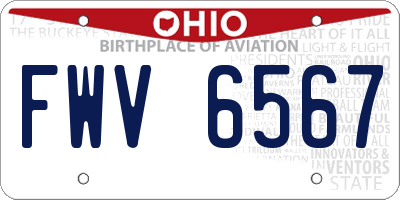 OH license plate FWV6567