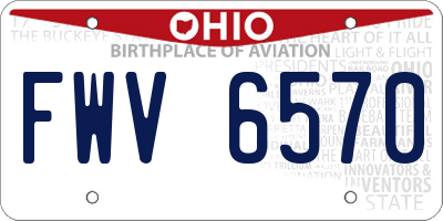 OH license plate FWV6570