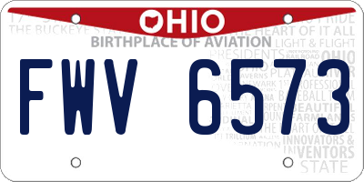 OH license plate FWV6573