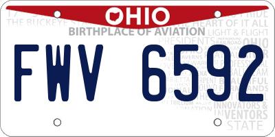 OH license plate FWV6592