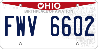 OH license plate FWV6602