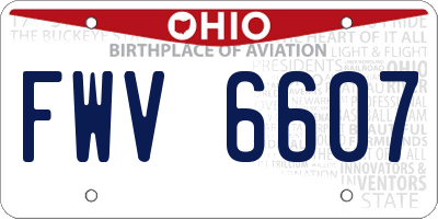 OH license plate FWV6607