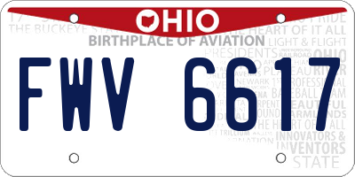 OH license plate FWV6617