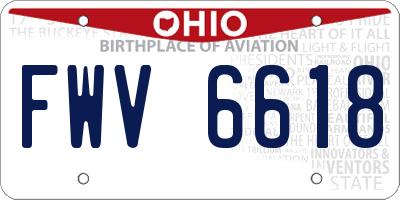 OH license plate FWV6618