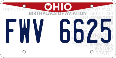 OH license plate FWV6625